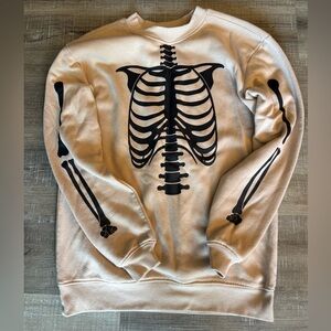 Better Together Tan Skeleton Print Crewneck Sweatshirt
